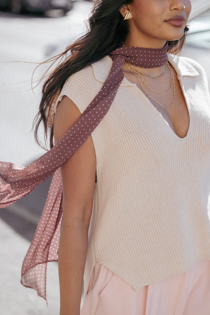 Knitted Top in Beige