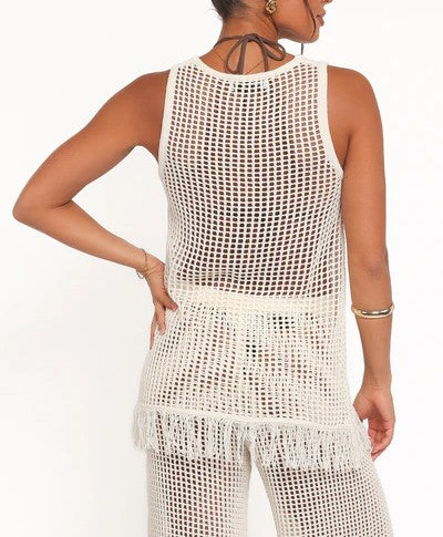 Knitted Top in Off White